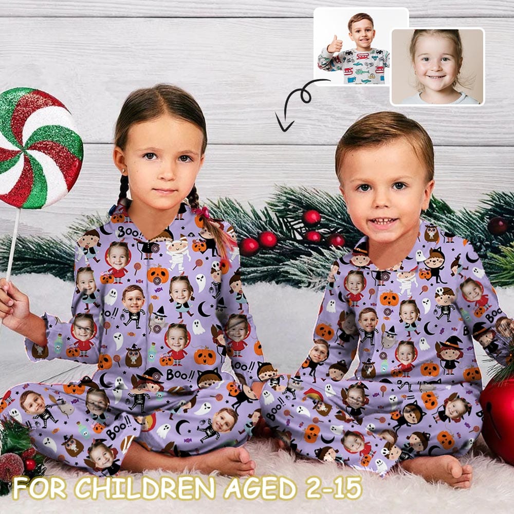 Custom Face Photo Pajamas, Matching Family Pajamas Set, Customized