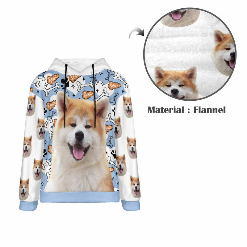 Custom Dog's Photo Solf Flannel Hooded Sweatshirt Hoodie