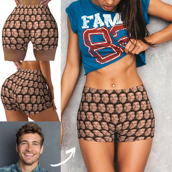 Custom Face Seamless Women's Workout Shorts