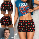 Custom Face Love Heart Women's Workout Shorts