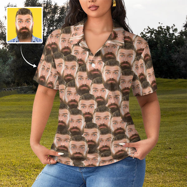 Custom Face Seamless Women's Straight Golf Polo Shirt