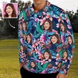 Custom Face Plants & Flowers Men's Long Sleeve Sports Golf Polo Shirt