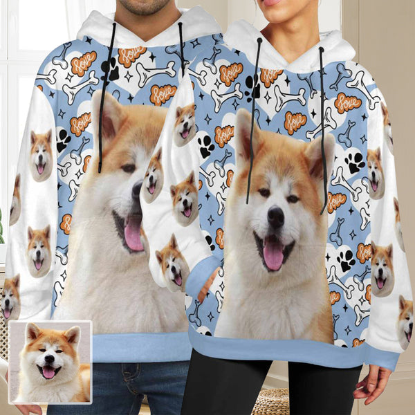 Custom Dog's Photo Solf Flannel Hooded Sweatshirt Hoodie