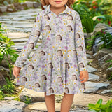 Custom Face Little Daisy Children's Long Sleeved Polo Shirt Dress