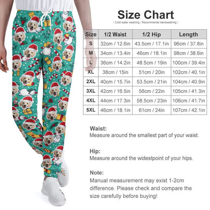 Custom Pet Face with Hats Snowman Christmas Gifts Men's Sweatpants Personalized Sports Pants