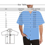 Custom Face Rhombus Grid Blue Men's All Over Print Hawaiian Shirt