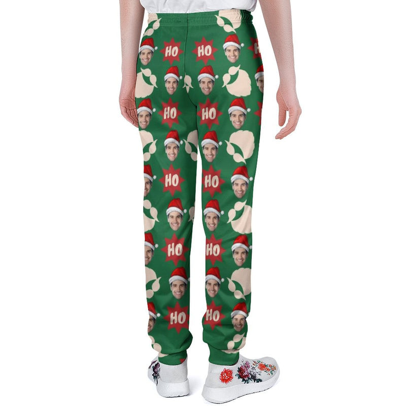 Custom Face Christmas Gifts with Beard Men's Sweatpants Personalized Sports Pants