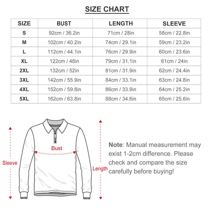 Custom Face Pineapple & Floral Pattern Men's Long Sleeve Quarter Zip Sports Golf Polo Shirt