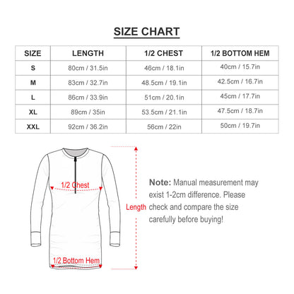 Custom Pet Face Lemon Women's Quarter Zip Long Sleeve Hip Covering Waist Short Dress