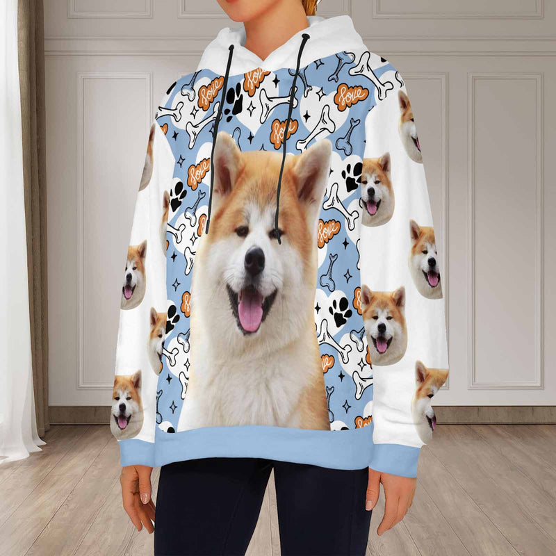 Custom Dog's Photo Solf Flannel Hooded Sweatshirt Hoodie