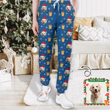 Custom Pet Face Christmas Gifts with Hat Men's Sweatpants Personalized Sports Pants