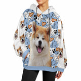 Custom Dog's Photo Solf Flannel Hooded Sweatshirt Hoodie