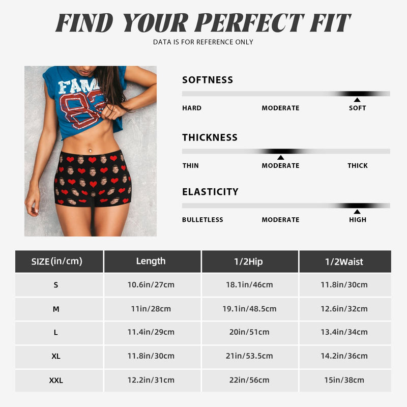 Custom Face Love Heart Women's Workout Shorts