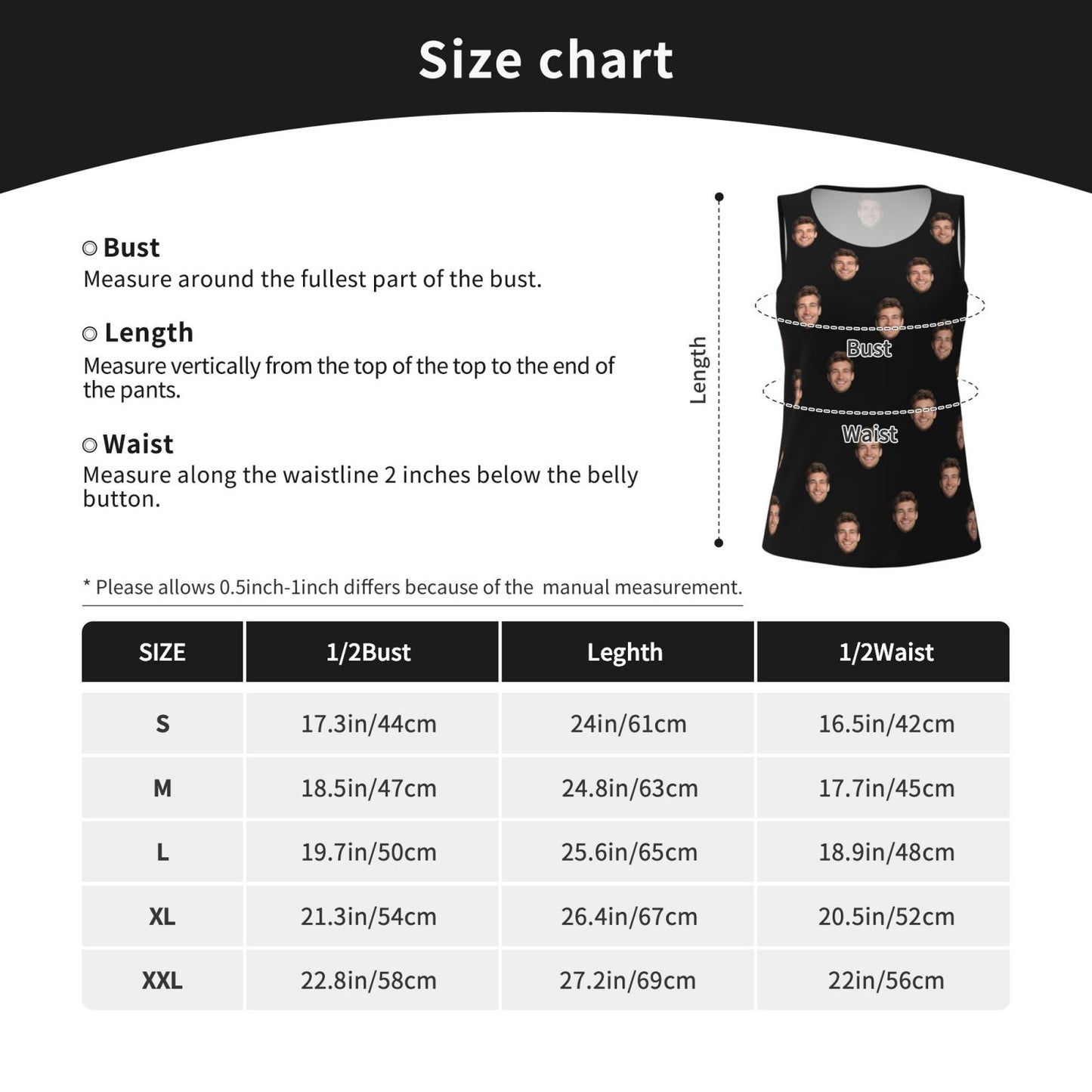 Custom Face Solid Black Women's Workout Tank Top