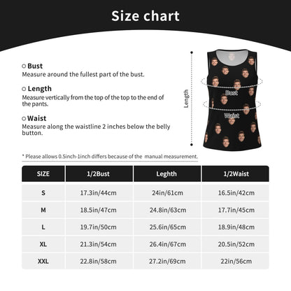 Custom Face Solid Black Women's Workout Tank Top