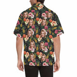 Custom Face Flamingo Hawaiian Shirt with Face for Men Personalized Photo Men Aloha Beach Tropical Pineapple Floral Shirts