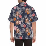 Custom Face Tropical Floral Hawaiian Shirt with Face for Men Personalized Photo Men Aloha Beach Fruit Flower Shirts