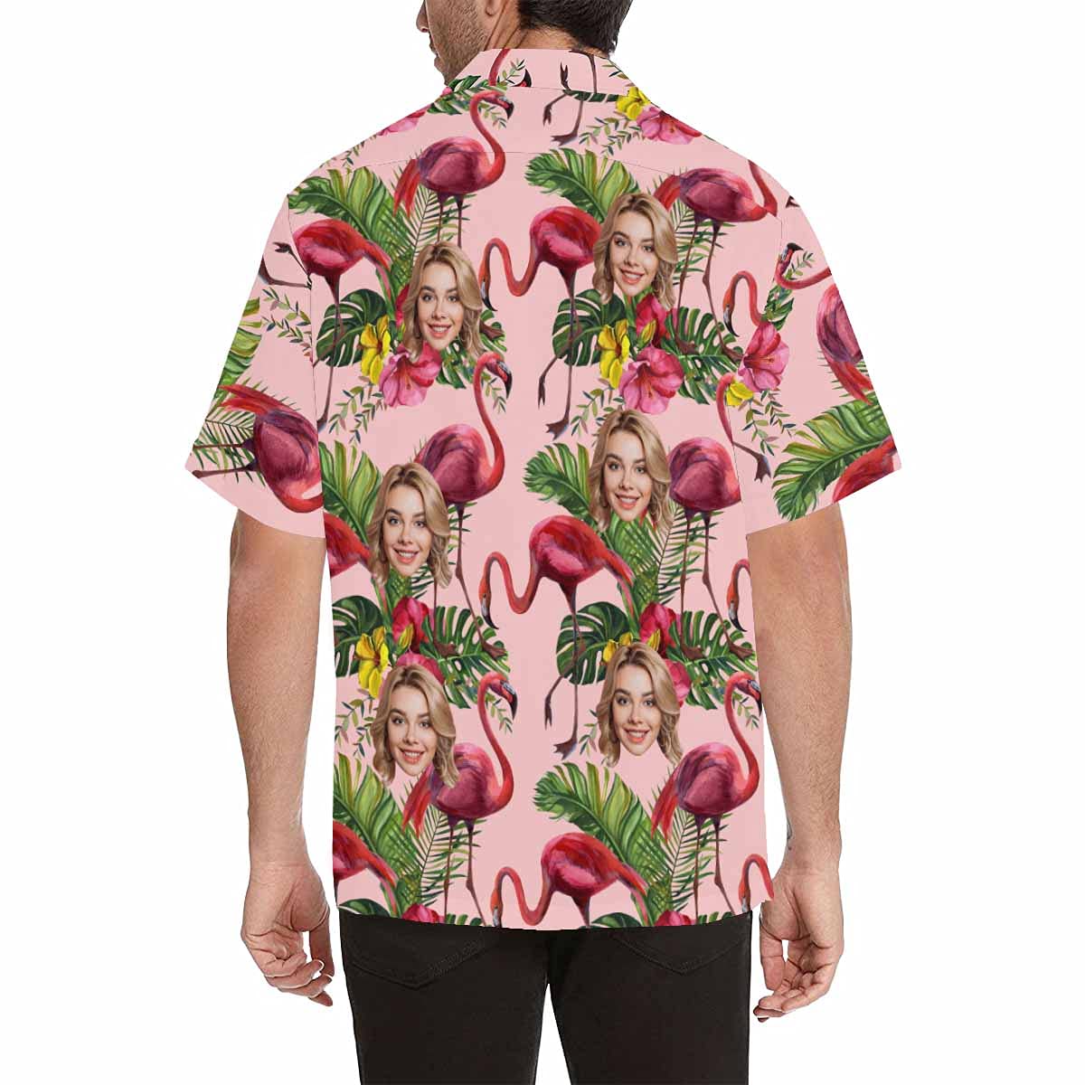 Custom Face Tropical Floral Hawaiian Shirt with Face for Men Personalized Photo Men Aloha Beach Fruit Flower Shirts