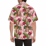 Custom Face Tropical Floral Hawaiian Shirt with Face for Men Personalized Photo Men Aloha Beach Fruit Flower Shirts