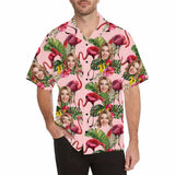 Custom Face Tropical Floral Hawaiian Shirt with Face for Men Personalized Photo Men Aloha Beach Fruit Flower Shirts