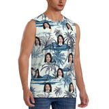 Custom Face Palm Trees Pattern Men's Sleeveless T-Shirt Vest Tank Top