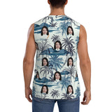 Custom Face Palm Trees Pattern Men's Sleeveless T-Shirt Vest Tank Top