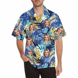 Custom Face Tropical Floral Hawaiian Shirt with Face for Men Personalized Photo Men Aloha Beach Fruit Flower Shirts