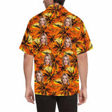 Custom Face Hawaiian Shirts for Men Short Sleeve Aloha Beach Shirt with Photo Tropical Palm Floral Casual Button Down Shirts