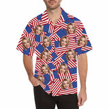 Custom Face Hawaiian Shirts for Men Short Sleeve Aloha Beach Shirt with Photo Tropical Palm Floral Casual Button Down Shirts