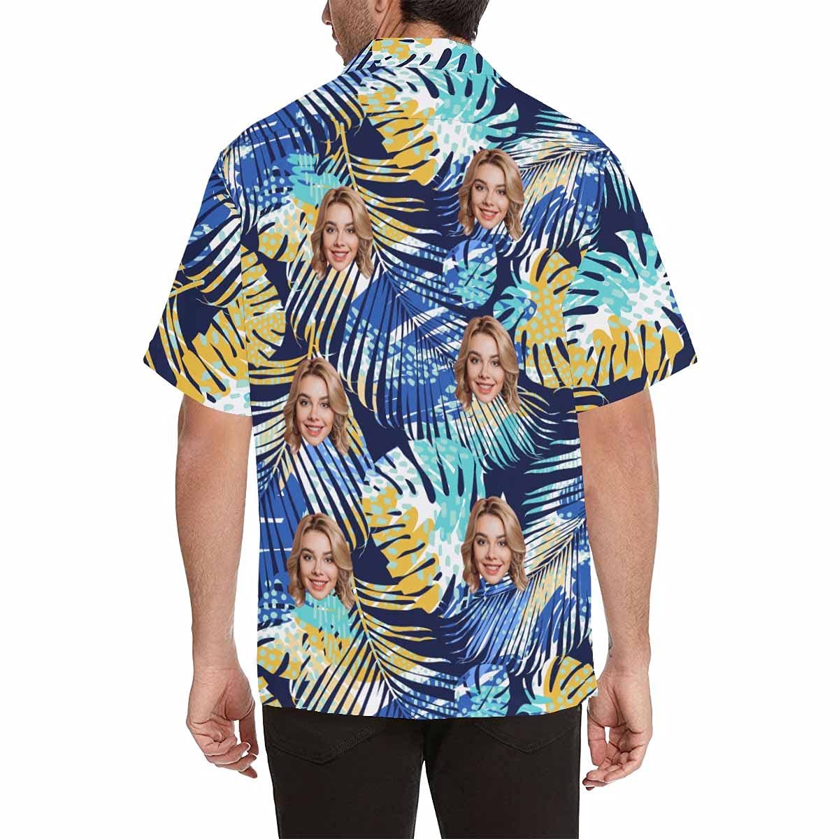 Custom Face Tropical Floral Hawaiian Shirt with Face for Men Personalized Photo Men Aloha Beach Fruit Flower Shirts