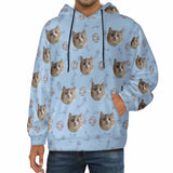 Custom Cat Face Soft Flannel Hooded Sweatshirt Hoodie