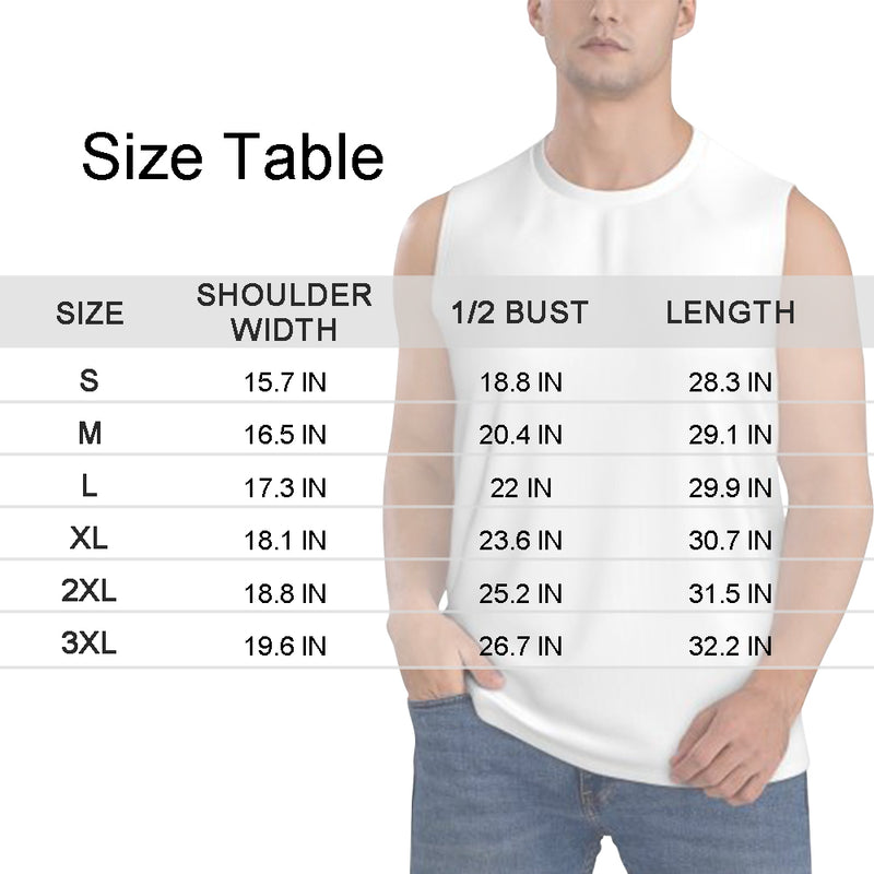 Custom Face Green Plant Flamingos Pattern Men's Sleeveless T-Shirt Vest Tank Top