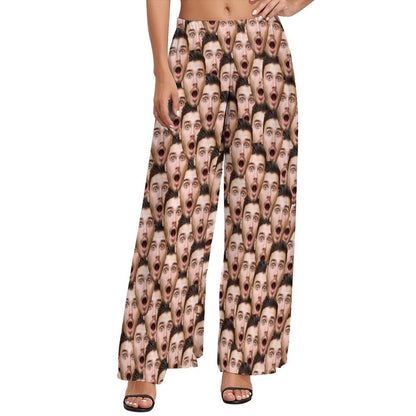 Custom Face Seamless Women's Wide Leg Pants