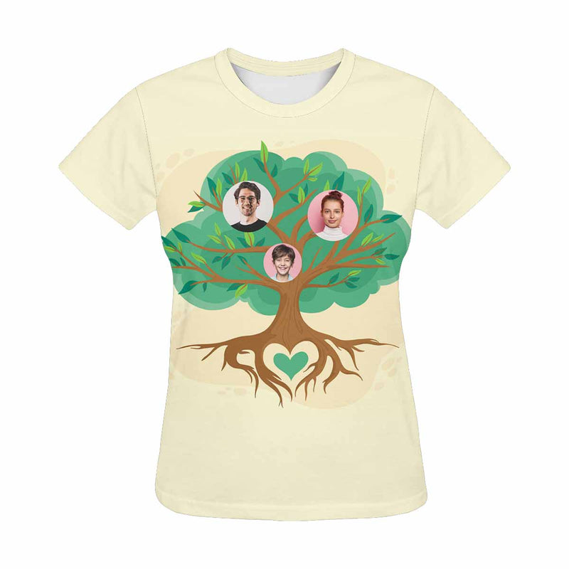 Custom Faces Family Love Green Tree T-shirt