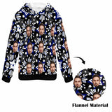 Custom Face Stars Soft Flannel Hooded Sweatshirt Hoodie