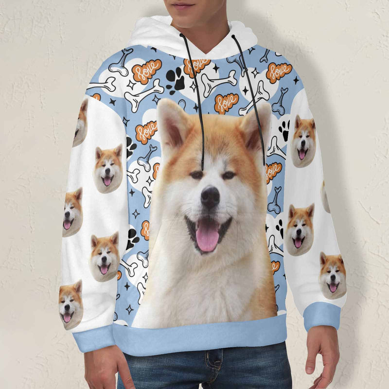 Custom Dog's Photo Solf Flannel Hooded Sweatshirt Hoodie