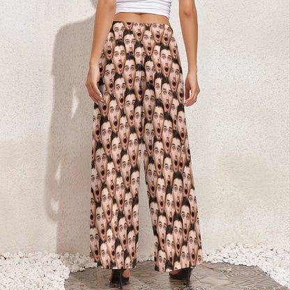 Custom Face Seamless Women's Wide Leg Pants