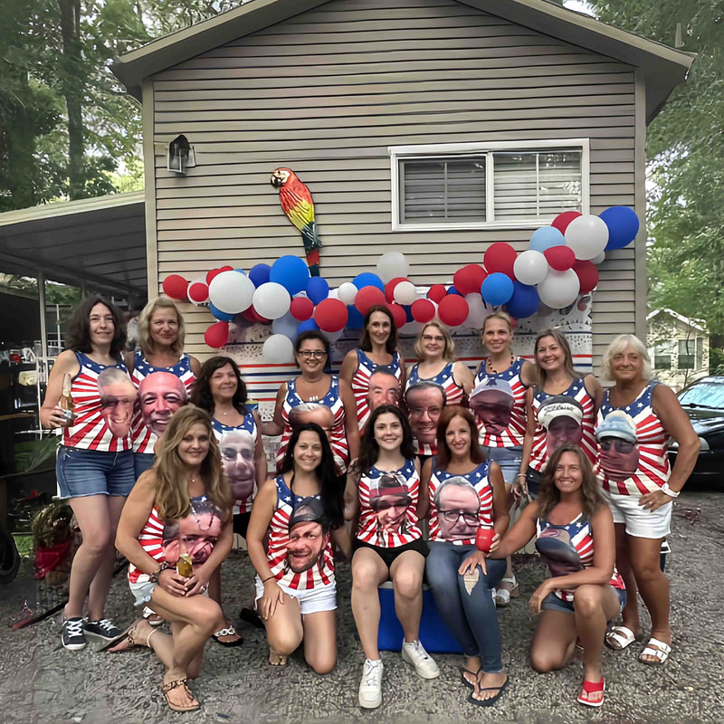 Custom Face Flag Tops Personalized Star Women's All Over Print Tank Top for Independence Day