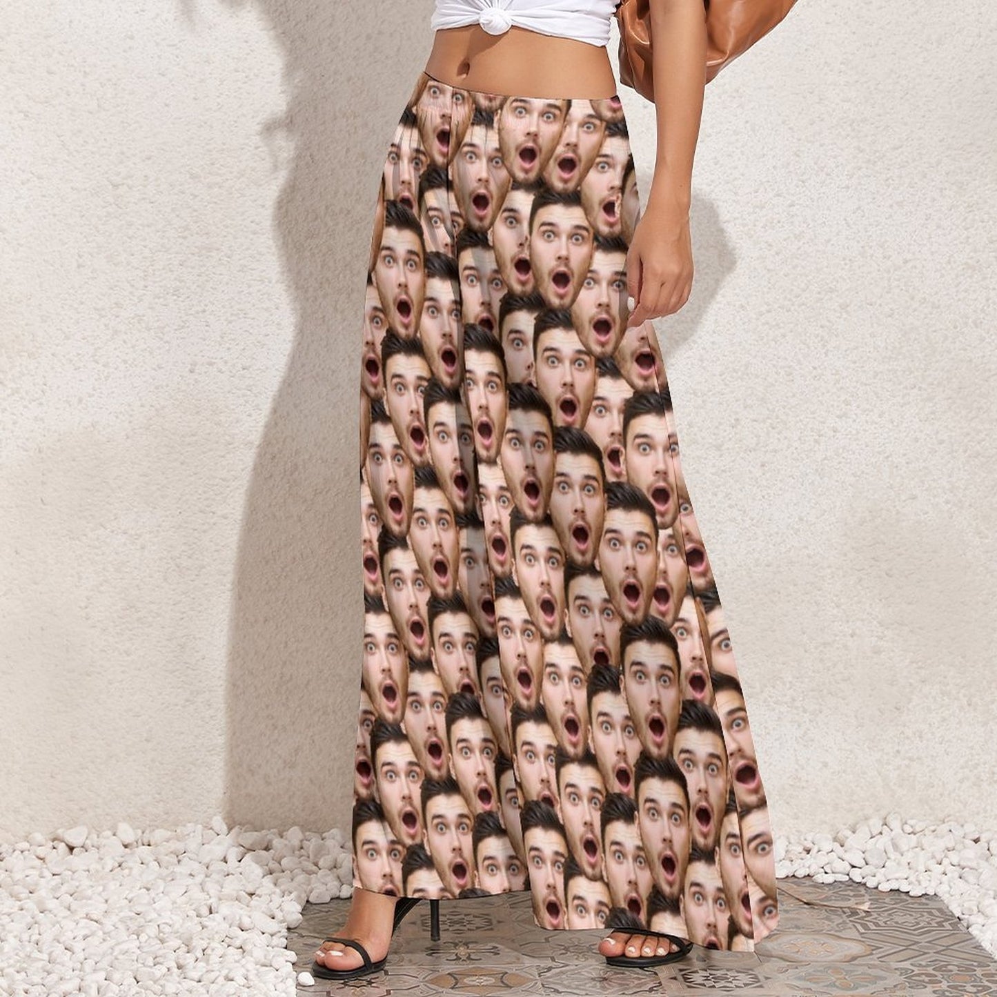 Custom Face Seamless Women's Wide Leg Pants