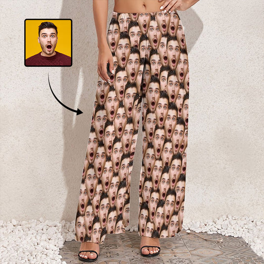 Custom Face Seamless Women's Wide Leg Pants