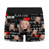 Custom Girlfriend Face With Kiss Me Text All Over Men's All Over Print Boxer Briefs Personalized Underwear