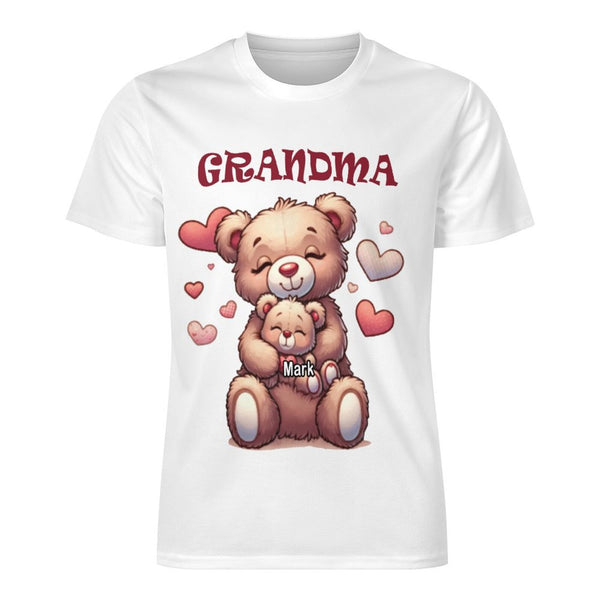 Custom Nickname Name Unisex Cute Little Bear T-shirt for Mom Grandma