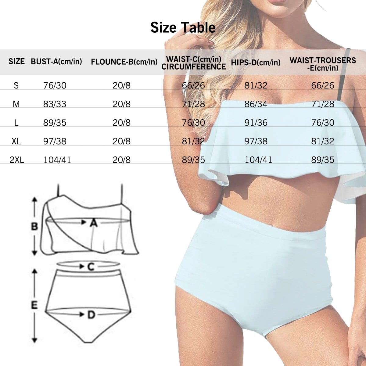 Custom #Bikini Top&Bikini Bottom-Custom Face Stripe Star Flag Ruffle Bikini Personalized Bikini Top And Bikini Bottom Fits All Body Types - YesCustom