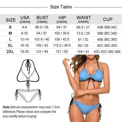 Custom Custom Face American Flag Couple Matching Swimsuit Women's Two-Piece Triangle Bikini Set Bathing Suit Men's Swim Shorts - YesCustom