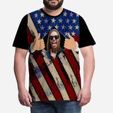 Custom Custom Face American Flag Family Matching T-shirt Put Your Photo on Shirt Unique Design All Over Print T-shirt Gift - YesCustom