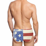 Custom Custom Face American Flag Love Men's Swim Shorts Print Quick Dry Swim Underwear Design Skinny Triangle Briefs Bottoms for Swimming Sports Athletic Spring Summer - YesCustom