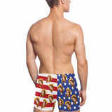 Custom Custom Face American Flag Men's Athletic Swim Jammers Quick Dry Waterproof Compression Square Leg Swim Briefs Swimsuit - YesCustom