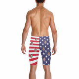 Custom Custom Face American Flag Men's Knee Surf Shorts Rash Guard Swim Trunks Mens Personalized Swimsuit Bathing Suit With Girlfriend's Face on - YesCustom