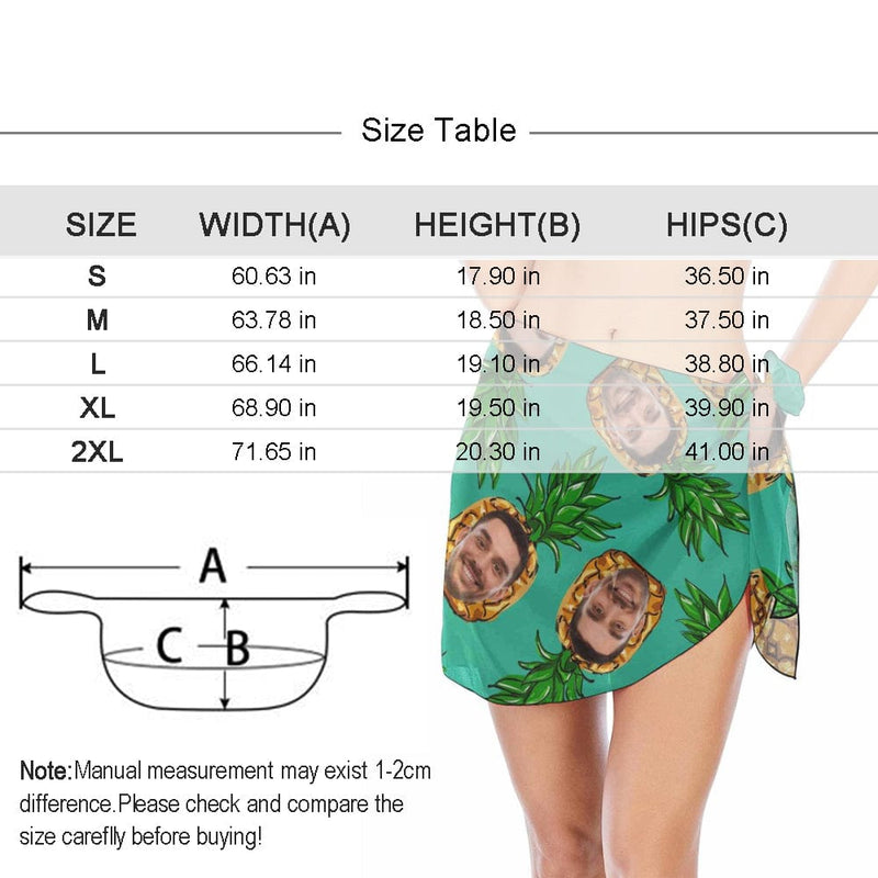 Custom Custom Face American Flag Swim Bikini Coverup Personalised Short Sarongs Beach Wrap For Women Girls - YesCustom