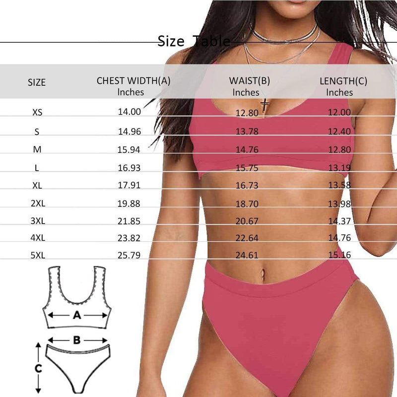 Custom Custom Face Flag Couple Matching Swimsuit Print Women's Sport Top & High-Waisted Bikini Swimsuit personalized Men's Swim Shorts for Honeymoon - YesCustom